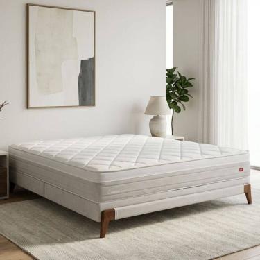 Imagem de Colchão King Molas Ensacadas Pillow Top Aloe Vera Herval Essenza 193x203x29 Yescasa Bege