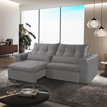 Imagem de Sofa Retratil e Reclinavel Exclusive 230cm Braco 25cm Meu Sofa Online