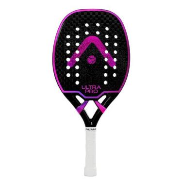 Imagem de Raquete Beach Tennis Ultrapro 12K Preta e Rosa Alma Genius