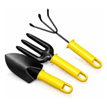 Imagem de Kit Jardinagem 3 Peças Pá Garfo Cultivador Antiferrugem - BOMVINK