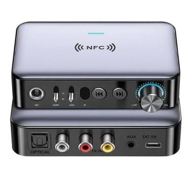 Imagem de Transmissor e Receptor Bluetooth 5.3 com NFC Entradas Óptica RCA P2 Fu