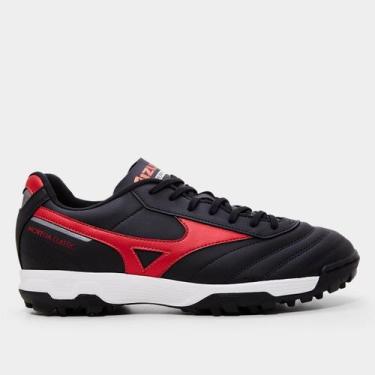 Imagem de Chuteira Society Mizuno Morelia Classic Unissex, Preto, Vermelho, 39