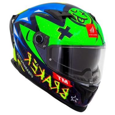 Imagem de Capacete Mt Braker Sv Urbanspatter Verde E Azul Com Óculos 