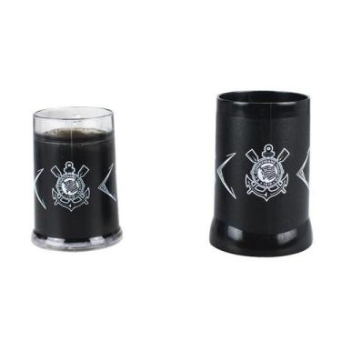 Imagem de Jogo 2 canecas gel isolante térmico 300ml 400ml - corinthians