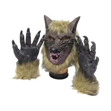 Imagem de Máscara De Festa De Fantasia De Lobisomem Assustadora, Luvas De Lobo, 