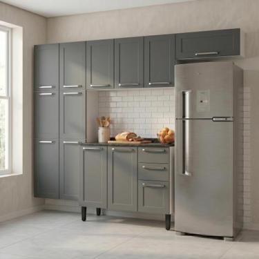 Imagem de Cozinha Modulada Compacta em Aço 4 Peças 13 Portas 2 Gavetas Florençe 