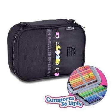 Imagem de Estojo Rebecca Bonbon Beaded Fun Box Organizador Escolar Cor Preta Lis