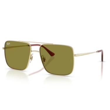 Imagem de Óculos de Sol Ray-Ban 0RB3758 Ari  Metal lente Grande Colorida, Ouro p