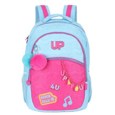 Imagem de Mochila De Costas Escolar Infantil Laptop Azul C Rosa Up4you