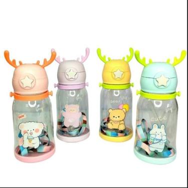 Imagem de Garrafa Infantil Portátil de Água Alce Desenho Multicolorido - Luppe, 