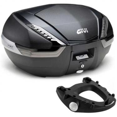 Imagem de Baú 47L Givi Monokey V47nnt Tampo Abs Carbon E Lente Fumê + Base M5 Gi