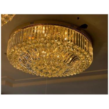 Imagem de Luminaria Moderna todo Cristais 80cm Redondo Pequeno Formosa - LUXdéco