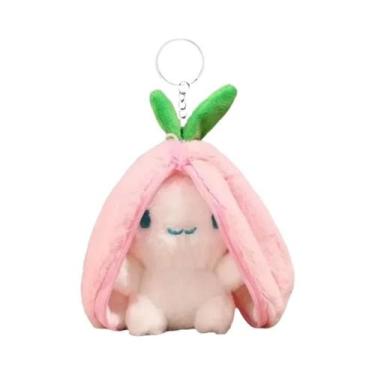 Imagem de Chaveiro De Pelúcia Fofo De Morango Coelho Fruta Animal, Pingente De B