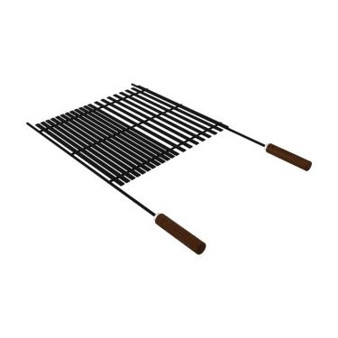Imagem de Grelha para Churrasco Black Multiuso em Aço Carbono Nitrocarbonetado com Cabos de Madeira Preto Tramontina