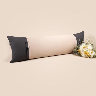 Imagem de Fronha Body Pillow Valentim 130cm Cetim 300 Fios 100% Algodão Toque Suave Bege Altenburg