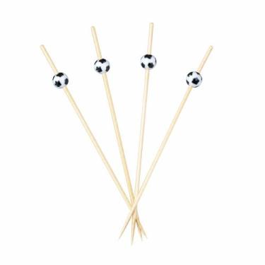 Imagem de Espetinho Bolinha De Futebol Decoração De Pratos Espeto Palito Decorad