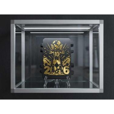 Imagem de Porta Figurinha Cromo Preto e Dourado - Messi - Proteja seus stickers 