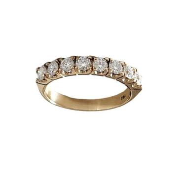 Imagem de Meia Aliança Ouro 18k Amarelo Com 0.80 Ct Moissanite aro 18. Rosangela