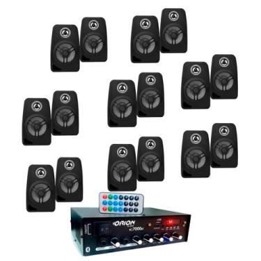Imagem de Amplificador Som Ambiente 500 Watts Blue 4 Canais - Orion + Caixas de 