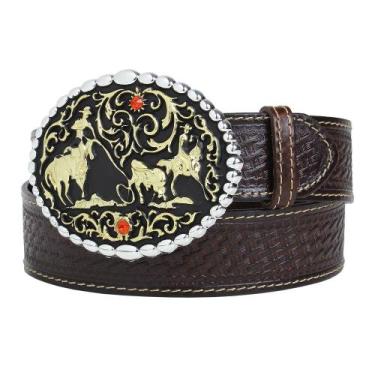 Imagem de Cinto de Couro Cowboy Cow Way Marrom 22430, 95