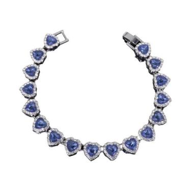 Imagem de Conjunto De Colar E Pulseira De Coração Com Strass, Joias Brilhantes, 