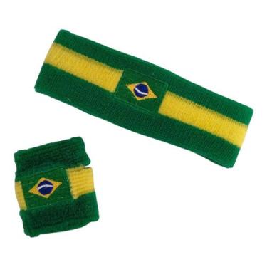 Imagem de Kit Munhequeira/Faixa de Cabelo Brasil - BAZAR IMPORT