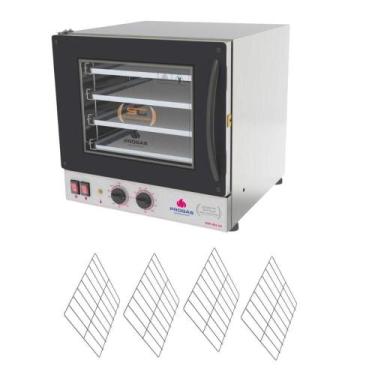 Imagem de Kit Forno Turbo Elétrico Profissional Progás PRP-004 G2 65L 2000W com 