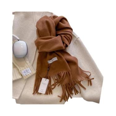 Imagem de Cachecol Feminino Longo De Caxemira Quente Para Inverno, 26 Cores, Xal
