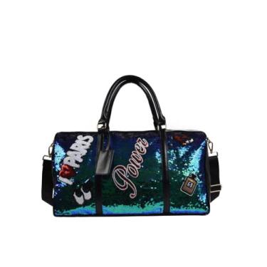 Imagem de Bolsa de viagem feminina grande cortex impermeável com bolso para sapatos, bolsa de viagem, Roxa, 46cm x 20cm x 28cm,