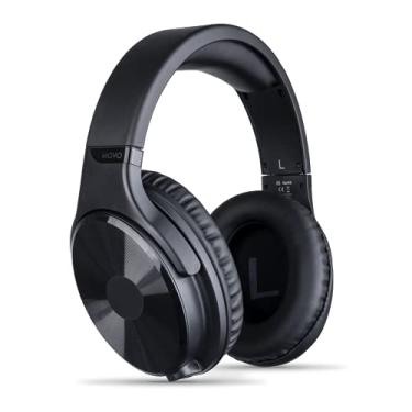 Imagem de Fones de ouvido de estúdio Hi-Fi Movo MH-100 com microfone - Fones de ouvido com fio para jogos e música com entrada de 3,5 mm e 6,35 mm - Fones de ouvido confortáveis com microfone - Fones de ouvido de podcast perfeitos para PC