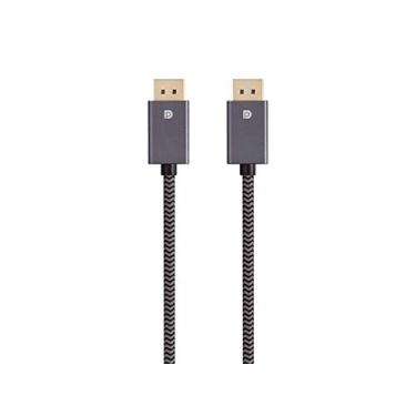 Imagem de Monoprice Cabo de nylon trançado DisplayPort 1.4 EasyPlug – 3 metros – Cinza, até 32,4 Gbps, 8K @60Hz, DPCP, HDCP, vídeo 3D, HBR3, DSC 1.2 (140784)
