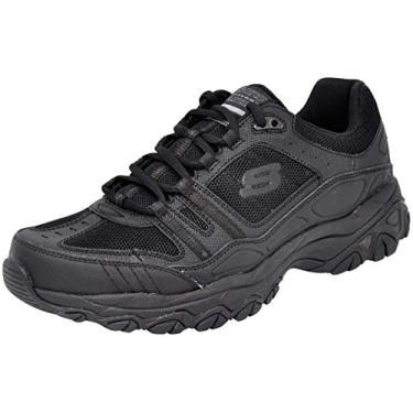 Imagem de Skechers Tênis masculino After Burn Memory Fit - Strike Off com cadarço, Preto/preto, 46