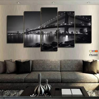 Imagem de Quadros Decorativos Cidade Manhattan 63x130mt em Tecido