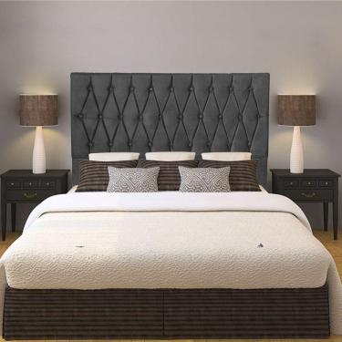 Imagem de Cabeceira Solteiro 0,90m Paris Suede Cinza Dal Poz Estofados