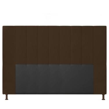 Imagem de Cabeceira Cama Box Queen 160cm Suede Marrom