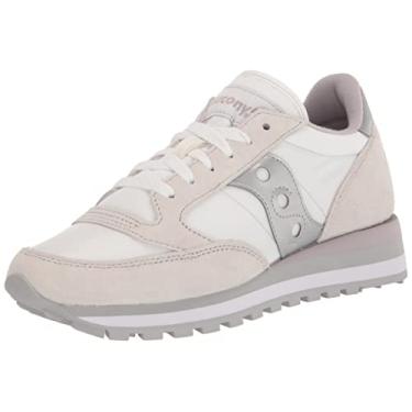 Imagem de Saucony Tênis Triplo Jazz Tênis Feminino, BrancoPrata, 5.5