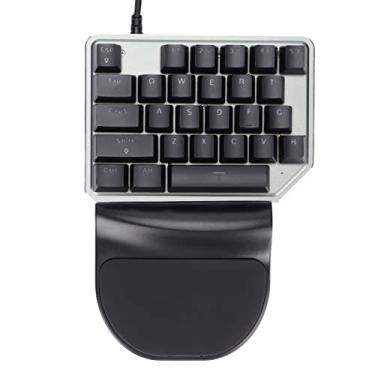 Imagem de Mini teclado de mão única para jogos, teclado com uma mão, teclado mecânico RGB retroiluminado com uma mão, acessório de celular com fio para PUBG/para