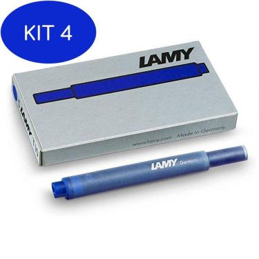 Imagem de Kit 4 Cartucho Lamy Azul Lavável T10 com 5 Unidades 2077