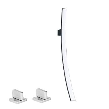 Imagem de Torneira de bacia de 70cm bica montada na parede, alça única, torneira misturadora de banheiro cromada, pia oculta, torneira, cromada montada no convés, China