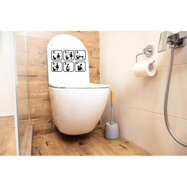 Imagem de Adesivo Feminino Aviso Engraçado Banheiro E Vaso Sanitário