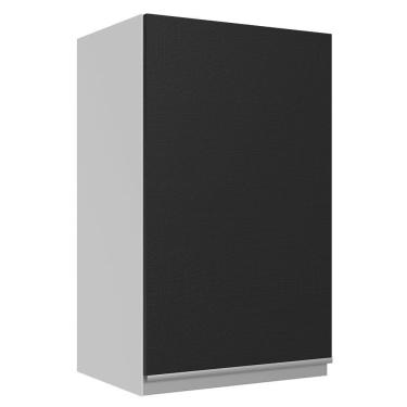 Imagem de Armário Aéreo 100% MDF 40 cm 1 Porta Branco/Preto Acordes Madesa