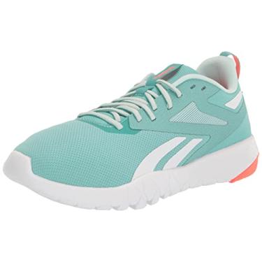 Imagem de Reebok Flexagon Force 4.0 Cross Trainer Feminino, Semiclássico azul-petróleo/névoa/laranja flare, 8.5