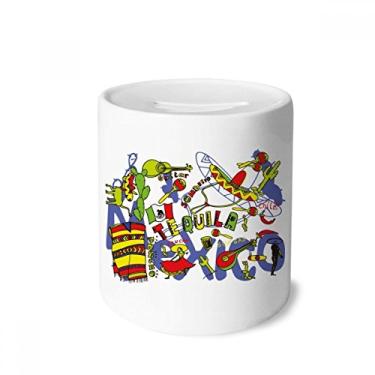 Imagem de DIYthinker Tequila Sombrero Guitar Chili Mexico Elment Money Box Saving Banks Ceramic Coin Case Kids Adults