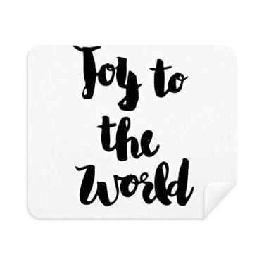 Imagem de DIYthinker Limpador de tela Joy To The World estilo citação pano de limpeza 2 peças tecido de camurça