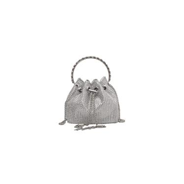 Imagem de JAMBHALA Bolsa Feminina Bolsa de Diamante Brilhante para Festa de Formatura de Casamento (prata)