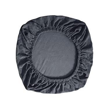 Imagem de Fenteer Capas elásticas para cadeira de computador, protetor de almofada de assento de cadeira confortável, protetor de assento, capa de cadeira de escritório para mesa, escritório, computador, hotel, cinza escuro