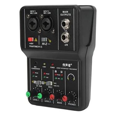 Imagem de Mixer de áudio de 2 Canais, Fonte de Alimentação USB Compacta de 2 Canais Mixer de áudio Placa de Som para karaokê Doméstico
