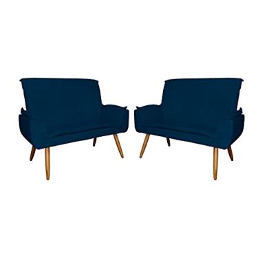 Imagem de Kit 02 Poltronas Namoradeiras Emília Suede Cores - DS Estofados