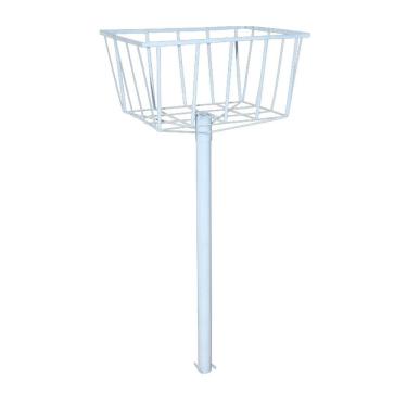Imagem de Lixeira de Rua Calçada Parque Cesto Fundo Branca 129x60x45cm