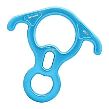 Imagem de harayaa 50kN 11000 Lbf Figura de resgate 8 descendentes liga de alumínio equipamento de rapel para corda Rappel ao ar livre tirolesa espeleologia escalada, azul